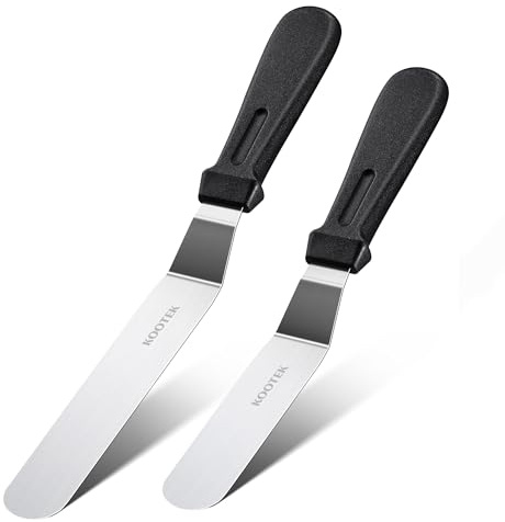 Kootek Angled Icing Spatula, Stainless Steel Offset Spatula, 6 & 8