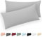 Twinzen® Kissenbezug 40x80 (2er-Set) - 100% Jersey Baumwolle 150 GSM Kissenbezüge - Grau - Für Kissenbezüge 40x80 cm - Kissenhülle - Kissenbezug mit Reißverschluss - Oeko-Tex Zertifiziert