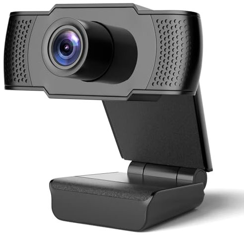 Lommegy 4K Webcam mit Mikrofon, Ultra HD 4K Webcam für PC, Dual Noise Reducing Mics, Automatischer Lichtkorrektur Webkamera für Zoom/Skype, Live Streaming, Videoanrufe, Lernen, Konferenzen