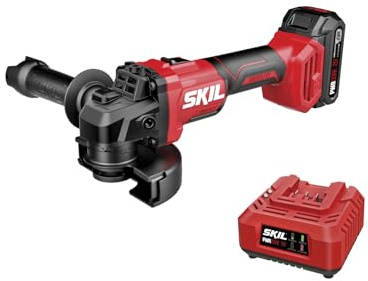 SKIL PWR CORE 20V Brushless 4-1/2 In. Angle Grinder Kit, includes 2.0Ah Battery and 20V Standard Charger - AG2990B-10