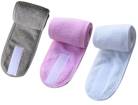 Hemobllo 3pièces Bandeau de Bain Lot pour Laver le Visage et Douche Serre-tête pour Cheveux Accessoire Maquillage Femme