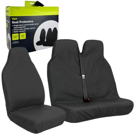 Lunero Van Seat Covers Black Universil Heavy Duty waterproof car Seat Cover Ford Transit Custom Seat Covers, & Citroen Berlingo Van Accessories