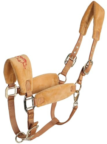 ifundom Cabestro Ajustable Acolchado para Caballo Tamaño L Grande Color Amarillo Cuerda de Ternera para Entrenamiento Ecuestre en Establos y Senderos