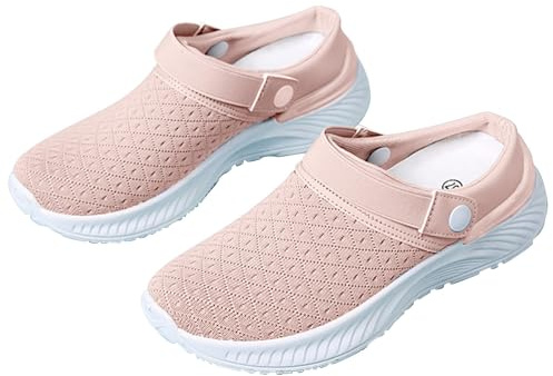 Tofflor dam, träskor & sandaletter för dam främre stängda trädgårdsskor sommar slip-skor mesh löparskor andas fritidsskor halkfria ortopediska minimalistiska promenadskor