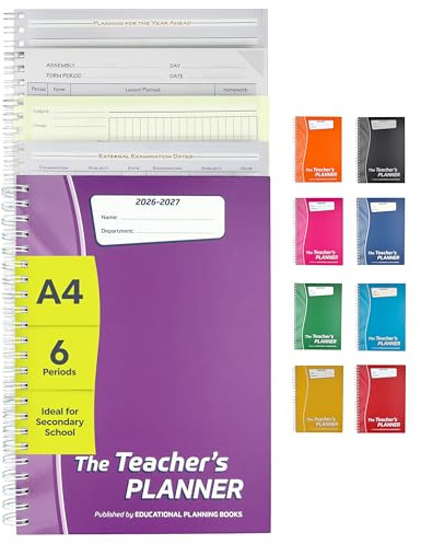 Educational Planning Books Teacher Planner 2026-2027 A4, 6 Period (TP3-P)