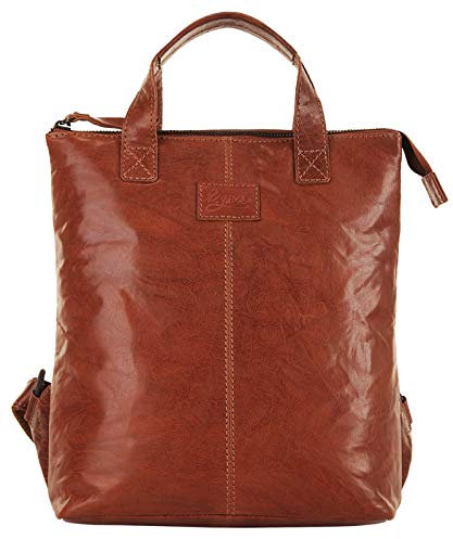 X-ZONE Rucksack Echt Leder Damen | Elegant 2in1 Ledertasche | Backpack für Business & Freizeit | City Bag mit Schulterriemen | 020364