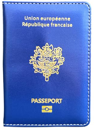 EASYLAVIE Porte Passeport Housse Protège Passeports Cuir Pochette étui pour Passeport Voyage Protection Housse de Passeport (Bleu Fluo)