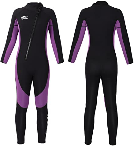 Gogokids Junior Neoprenos de Buceo - Traje de Neopreno con Cremallera Frontal de 2,5MM para Niñas de 8 a 16 Años Natación Buceo Surf