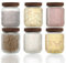 SHUESS 6 Pack 500ml Ribbed Glass Storage Jars with Airtight Bamboo Lids - 17 oz Stackable Air Tight Glass Containers for Food Storage, Perfect for Tea, Herbs, Coffee, Cereal