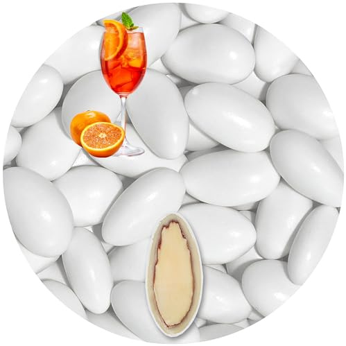 EinsSein Spritz Chocolate Almonds white glossy 500g | 80 pieces Sugar Candy Coated Jordan Almond | Dragees for Weddings Baptism & Party Favors (Gift Box Fillers) | Wedding Favours
