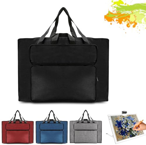 MeYuxg Sac à dessin, sac à main, sac à main, sac d'art, sac étanche, pour le rangement des fournitures d'art, paquet d'art pour studio et croquis en plein air, Noir , A3, Moderne et simple