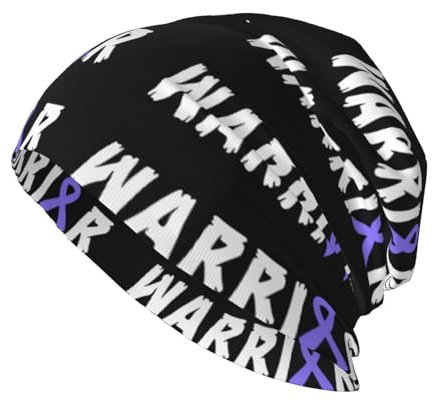 Herren Damen Klassische Beanie Mütze Warrior MagenCancer Bewusstseinsband Slouch Beanie Weich Wintermütze Warme Beanie Mütze Für Autumn Ausflüge Schlaf