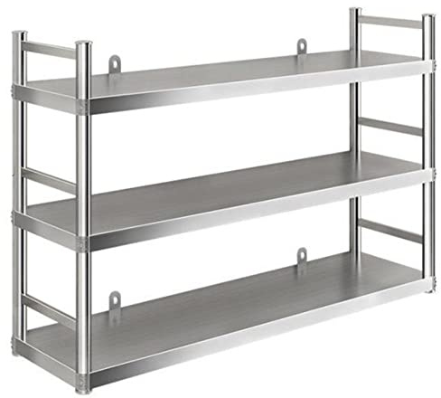 Estante de pared de acero inoxidable con almacenamiento multifuncional para cocina, horno, microondas y baño, estante de metal para utensilios de cocina y ducha esenciales
