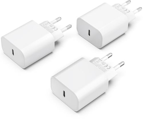 USB C Adapter 25W, USB C Ladegerät PD 3.0 iPhone schnellladegerät für iPhone 17 Air/16/15/14 Plus Max/13/12/11 X XR 8,iPad stecker Apple netzteil 3er pack Power Adapter ladestecker netzstecker Charger