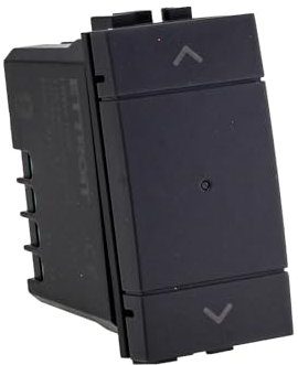 Pulsante Modulo Tapparelle Connesso Smart WiFi, Compatibile Con Bticino Living, Colore Nero, App Tuya, Per Tende e Persiane, 220V 2A