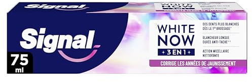 Signal White Now - Dentifrice 3 en 1 - Forever Young -Corrige le jaunissement et l’apparence de vos dents - Blancheur Longue Durée Anti-Tache - 96% d'ingrédients d'origine naturelle - 75ml
