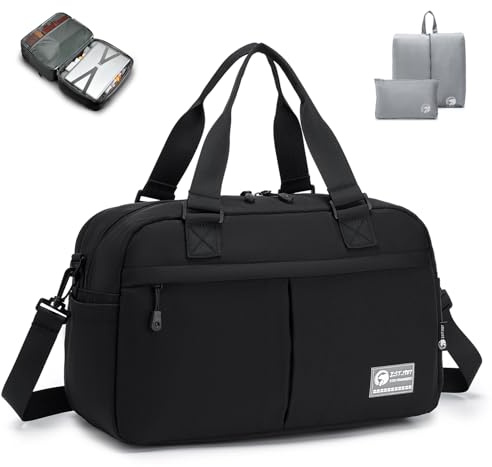 SPAHER Expanderbar Resväska Handbagageväska 40x20x25cm Ryanair 40x30x25cm Eurowings Kabinväska Duffelväska Carry on Väska Overnight Kvinnor Sjukhusväska Weekendväska Moderskapsväska med Skoväska