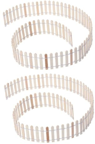Abaodam 2 Piezas Mini Valla de Madera Accesorios de Valla para Jardín de Hadas Decoración de Micromacetas para Jardines Pequeños para Jardín