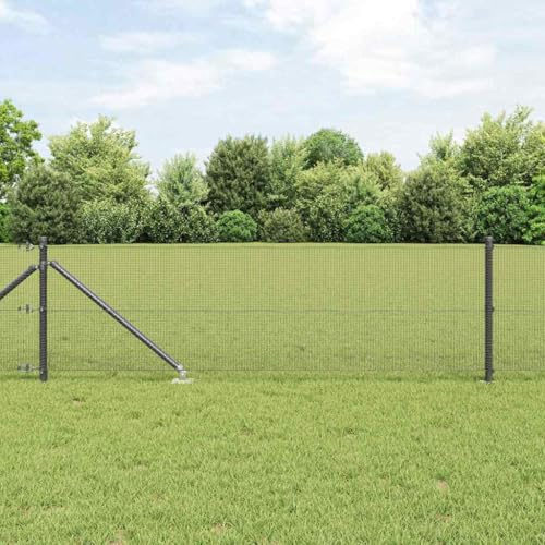 Recinzione frangivista a bastoncini, recinzione con palo grigio, 0,6 x 10 m, in acciaio, per campeggio e stagno