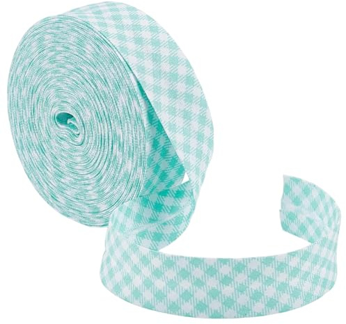 BENECREAT Nastro Sbieco A Righe Turchesi Da 10m X 20mm, Nastro di Sbieco In Cotone A Doppia Piega per Cucire, Bordare, Rifinire, Orlare, Realizzare Abiti, Creare Album di Ritagli per Capelli