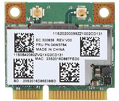 ASHATA Mini Tarjeta de Red PCI Expression BCM943228HMB, 2.4G / 5Ghz 300Mbps Doble Banda Tarjeta inalámbrica PCI-E Bluetooth 4.0 para / 8/10