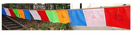 Stormflagchina Manufaktur tibetische Gebetsfahnen Satin Polyester - je große Flaggen mit 20 Stück kleinen Gebetsfahnen für Outdoor, Satin, 35x34cm