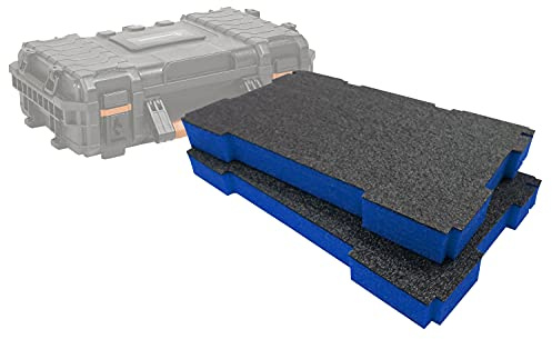 Shadow Foam Easy Peel — Skuminlägg för Magnusson Site System Organiserare [Blå 50 mm Twin Pack] Perfekta insatser för Magnusson Site System 22 tum Organiserare | Elverktyg och handverktygsförvaring