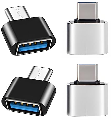 iJiGui USB C auf USB Adapter (4 Stück), OTG Adapter, Buchse auf C Stecker Kompatibel Mit MacBook Pro 2020/2021, Samsung Galaxy, Tablets, Handy und Typ-C Gerät