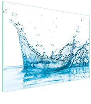 DarHaus Tagliere da cucina in vetro temperato, Copri-piano cottura a induzione, piano decorativo universale 40x30 cm, Blu acqua