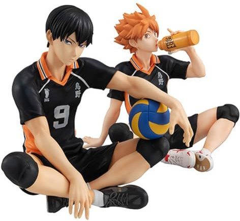 Anjinguang 2 pz/set Haikyuu Figura Hinata Syou/Kageyama Statua Figura Modello 10cm Haikyuu!!! Figurine da collezione in PVC Seduto Posa Scultura Ornamento Desktop