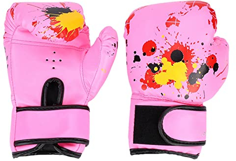 Kinder-Boxhandschuhe Jungen und Mädchen, Schlagtrainingshandschuhe Kinder, Babyfreundliche Kampfboxhandschuhe (Rosa)