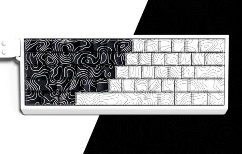 dagaladoo Shine Through Custom Tastenkappen-Set, schwarz und weiß, topografische Tastenkappen, 60 75 %, Seitendruck-Tastenkappen PBT, Cherry Profile Tastaturkappen für MX-Tastatur (132 Tasten)