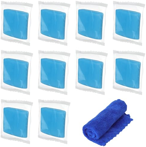 PEUTIER 10stk Reinigungsknete, Blau Lackreinigungsknete Auto Mit Handtuch Magic Lackknete Auto Paint Clay Bar Reinigung Fahrzeuge Ton für Die Glasreinigung Auto Detailing Clean Car Wash