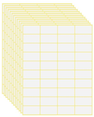 OFFCUP Etiketten Selbstklebend, 1200 Stück Universal Klebeetiketten Aufkleber Etiketten 38 x 19mm, Adressetiketten Abnehmbare Haushaltsetiketten Tiefkühletiketten für Schule, Büro, Zuhause