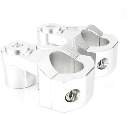 Torretas Manillar Motocicleta CNC Manillar Aluminio Elevador Barra Elevadores Manillar 32mm para BMW para R1200GS para ADV para R1250GS para R1200R para S1000XR Elevador Manillar Moto(Plata)