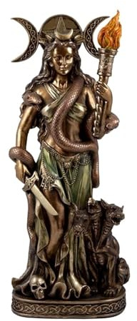 Inmaculada Romero IR Hekate Figura 40 cm. guardiana de la Noche Imagen Resina Color Bronce Dios brujos y hechiceros