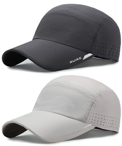 TAGVO 2 Confezioni Cappello da Baseball Asciugatura Rapida Uomo e Donna, Cappello da Corsa Leggero e Traspirante Pieghevole per Sport all'aperto, Anti UV Visiera Berretto Cappello da Sole da Estivo