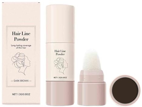 Hairline Powder Stick,Cubre Rápidamente la Línea del Cabello, Retoque de Raíces y Polvo Capilar Portátil,Corrector de Raíces de Cabellos Gris,para Cubrir las Canas y el Cabellos Ralo (C)