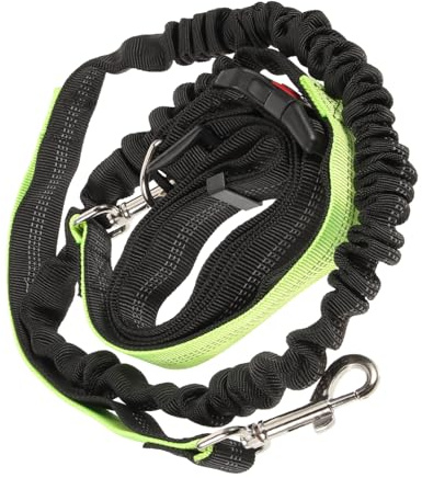 WEKADRIN Guinzaglio per da Corsa Nero e Fluorescente Guinzaglio Mani per Addestramento e Passeggiate Cintura per Adatta Escursioni e Jogging