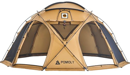 POMOLY Dome Tent Camping Hot Tent, Sphere X8 Lite Freestanding Large Family Wood Stove Tents for 6-8 Person Hiking, Hunting