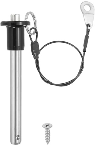 PATIKIL Goupille à Libération Rapide 8mm Dia 304 Acier Inoxydable Argent | Goupille â Verrouillage Par Bille, Longueur Utilisable 60mm avec Câble 25cm Vis M5