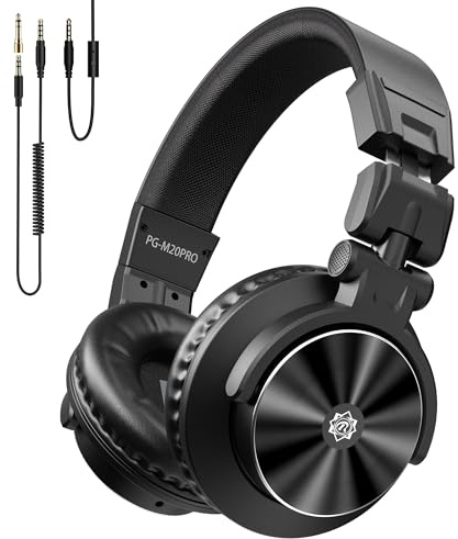 Ortizan Wired Over Ear Headphones - Studio Headphones - Professional 40khz Hi-Res Stereo - Recording DJ Headphone Audio Monitors- 1/4 To 3.5mm Audio Jack for Recording/Mixing/Podcast/Guitar/Piano