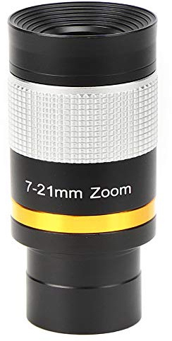 Taidda Telescopio Astronómico Ocular con Zoom de 7-21 Mm con Revestimiento Multicapa Completo para Visualización de la Luna y los Planetas, Material Plateado de 1,25 Pulgadas