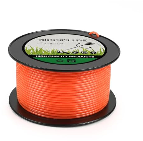 Risegun Hilos de Nylon cortacésped, Hilo de Corte para Desbrozadora Universal 3 mm x 100 m para desbrozadoras y Cortasetos eléctricos