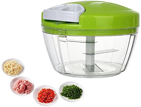 VERK Group Gemüse Zerkleinerer Food Chopper 0.5 Liter Kunststoff und Edelstahl Handlicher Gemüse Zerkleinerer