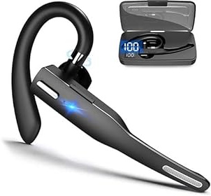 YYK-525 Business Headset, Trådlösa Over Ear-hörlurar med mikrofon, med 500 mA laddningsfodral, Passar för iOS och för PC, laptop, surfplatta, etc.