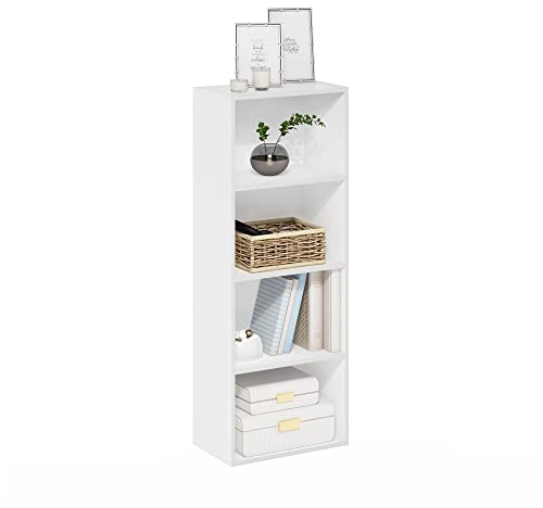 Furinno Luder libreria a 4 ripiani aperti, Bianca