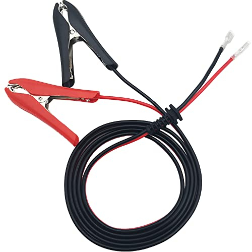 CTRICALVER Cable Batterie 12v / 24V, Câble de Pinces Crocodiles de Puissance de Pince de Batterie de Voiture et borne de câblage à tête Unique（1,8 M, 18AWG）