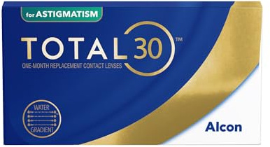 TOTAL30 for Astigmatism lenti a contatto mensili | 3 lenti | BC 8.6 mm | DIA 14.5 mm | CYL 1.25 | asse 180 | -03.00 diottrie