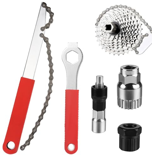 Fahrrad Werkzeug Set mit Kurbelabzieher & 16mm Schlüssel | Profi Fahrradkettenpeitsche & Tretlager Werkzeug | Robustes Fahrradreparatur Set für Werkstatt & Unterwegs | Kompatibel mit MTB/Rennrad
